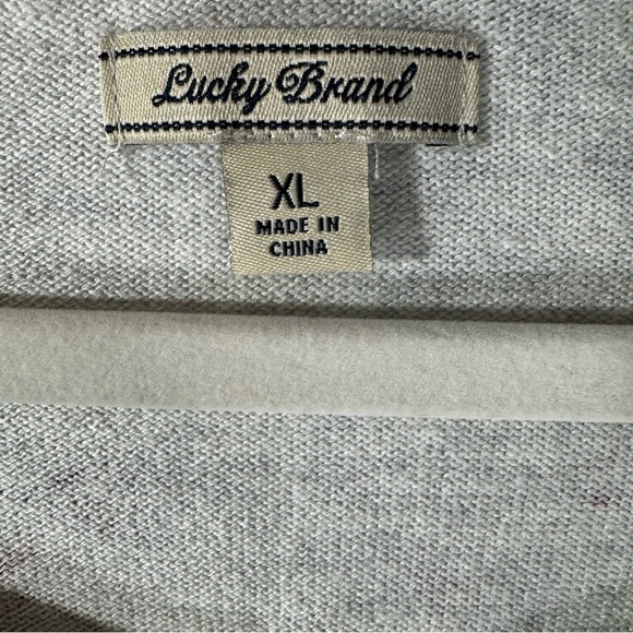 Lucky Brand Chiffon Trim Waffle Knit Floral Top - Picture 8 of 10